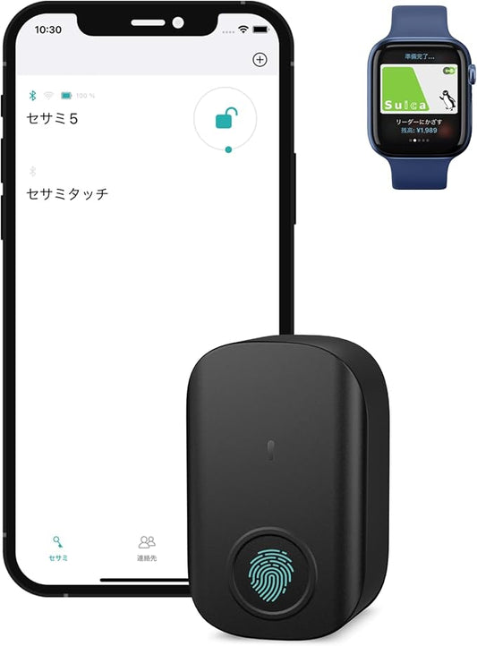 CANDY HOUSE Sesame Touch, Smart Lock, Fingerprint, NFC Card, Bluetooth Keyless Entry Door Lock for Front Door, Home, Airbnb, Vacation Rental