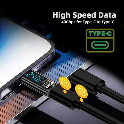 chenyang USB C Digital Display Adapter, USB 4.0 Type C Male to Female 40Gbps 8K@60Hz Data Transfer PD 240W Fast Charging Power Meter Tester Converter Adapter