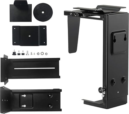Pholiten Under Desk CPU Mount,Universal PC Wall Mount,3.94 to 11.61 inch Wide Computer Case CPU Hanger Holder,Adjustable 360° Swivel, Secure Lock, Max Load 44Lbs