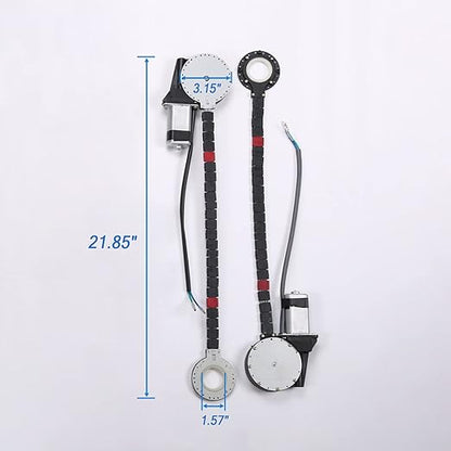 JDMSPEED New Universal Electric Power Window Lift Regulator Conversion Kit with Switches Wiring and Hardware for 2 Door Pickup SUV Truck Van Car