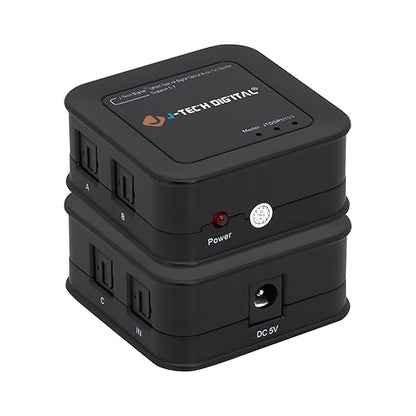 J-Tech Digital 1x3 Optical Audio Splitter, 1 in 3 Out Toslink SPDIF Digital Audio Splitter for TV, Soundbar, Home Theater, Digital Audio 5.1 LPCM2.0, Plug and Play [JTD-SP0103]