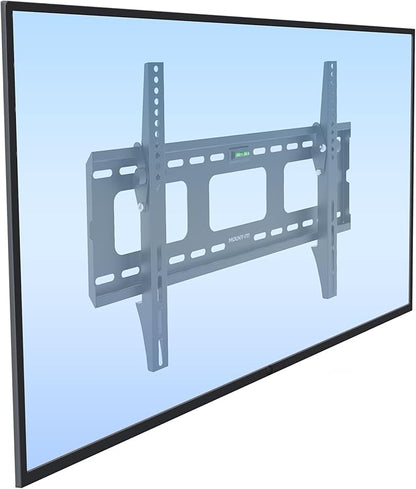 Mount-It Low-Profile Tilting TV Wall Mount Bracket for 32-60 inch LCD, LED, OLED, 4K or Plasma Flat Screen TVs - 175 lbs Capacity, 1.5 Inch Profile, Max VESA 600x400 (MI-318B), Black, 60