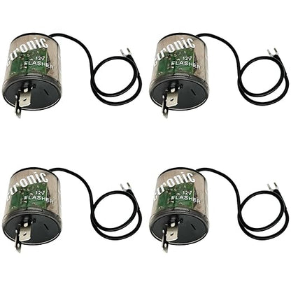 irhapsody 2-pin 12vdc LED Flasher Relays with Ground Wire, Pack of 4