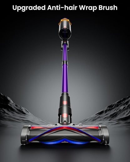 Cordless Vacuum Cleaner, 650W 55KPA 70 Mins Vacuum Cleaners for Home, Self-Standing Cordless Vacuum with Charging Dock Station, LED Display, Upgraded Anti-Tangle Stick Vacuum for Pet Hair/Carpet/Floor