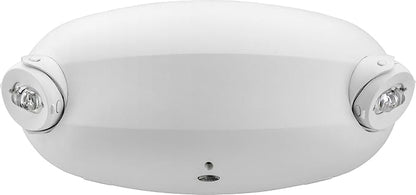 Lithonia Lighting Quantum Emergency Light, Contemporary Commercial LED Emergency Lights with 2 Aimable Lamp Heads, Ceiling or Wall Mount, White Thermoplastic, UVOLT (ELM2L UVOLT LTP M12)