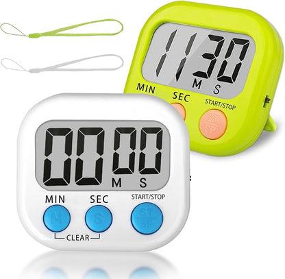 ZILLEEN Classroom Timer for Kids Teachers 2 Pack Digital Timers, White & Green