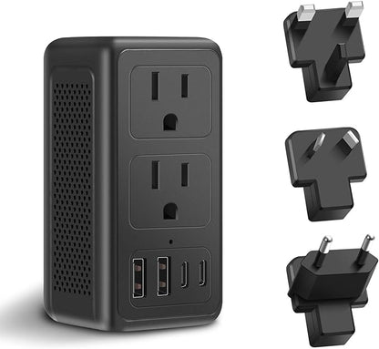 Upgraded 2000W 220V to 110V Voltage Converter US to Europe Travel Adapter for Hair Dryers with Fast Charging International Travel Adapter