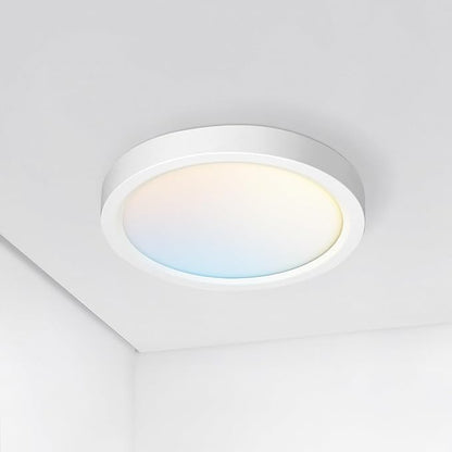 ASD LED 5" Round Flush Mount Ceiling Light Fixture, Low Profile Surface Lighting | 5CCT, Dimmable, Ultra-Thin, ETL Listed | 10W 700LM 2700-6000K 120V | Kitchen, Bedroom, Hallway Lamp | White