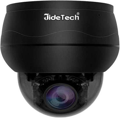 JideTech 10X Hybrid Zoom 4K 8MP Outdoor PTZ IP PoE Dome Camera Indoor, Auto Tracking, Human/Vehicle Detection,Pan Tilt Security Camera with 65ft IR Night Vision, 24/7 Recording, IP66, for Onvif NVR