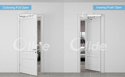 Olideauto Automatic Touch Free Door Opener+2PCS Wireless Touch Free Square 4.5'' Handicap Wave Sensor Switch Olide-512N and 1PCS Receiver