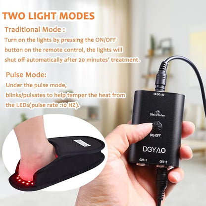 DGQY Upgraded Red Infrared Light Therapy for Feet Pain Relief FDA Cleared LED Light Therapy Slipper Device for Foot Toes Instep Heel Home Use (PS-HJ1)