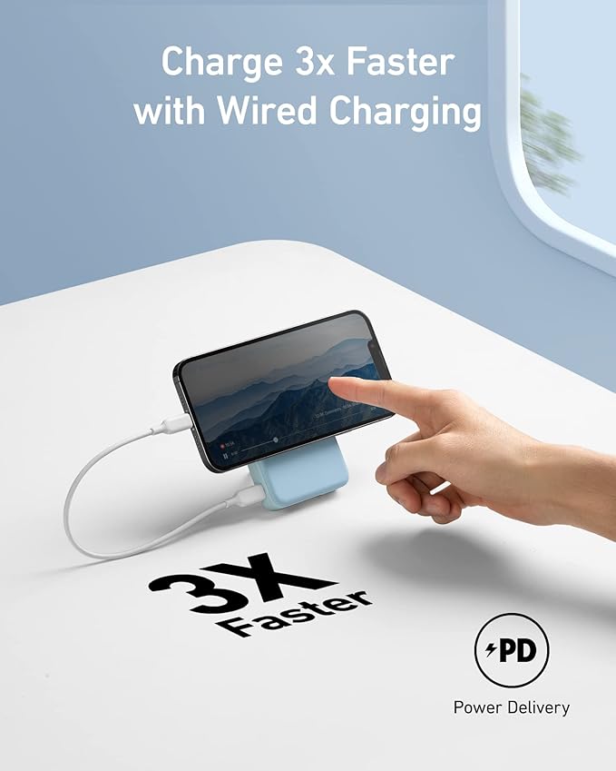 Anker 633 Magnetic Battery, 10,000mAh Wireless Portable Charger, 20W USB-C Power Bank with Stand, Magsafe-Compatible for iPhone 16/15/14 Series