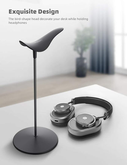 Lamicall Headphone Stand, Desktop Headset Holder - Desk Earphone Stand, for All Headsets Such as Airpods Max, HyperX Gaming Headphones, Beats/Sennheiser Music Headphones - Black