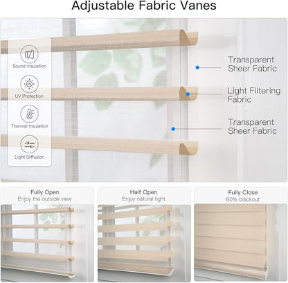 Tokblind Motorized Sheer Shade with Remote Control, Light Filtering Electric Roller Blind Compatible with Alexa via Hub, Rechargeable Smart Window Shade Custom Size (Light Filtering Coffee)