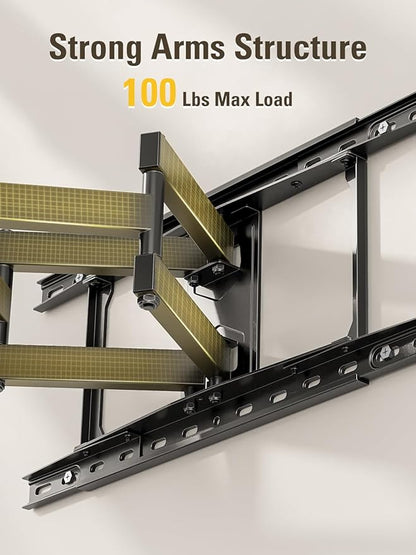 Mounting Dream TV Wall Mounts Bracket for Most 42-84 Inch TVs, UL Listed Premium TV Mount Full Motion with Articulating Arms, Max VESA 600x400mm and 100LBS, Fits 16", 18", 24" Studs, MD2296-24K