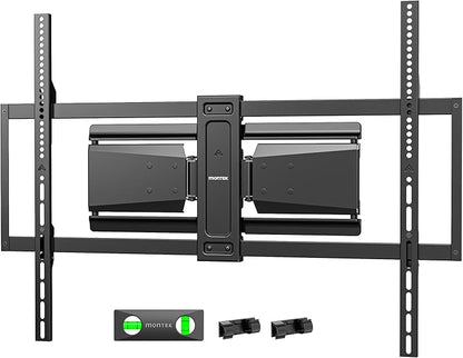 monTEK Heavy Duty Ultra Slim TV Wall Mount for 50-100 Inch TVs Up to 185lbs, Swivel & Tilt & Extension Wall Mount TV Bracket with Articulating Dual Arms, Low Profile Full Motion tv Mount