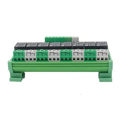 GAEYAELE 8 Channel Interface Relay Module 12VACDC DIN Rail Panel Mount for Automation PLC Board (FY-T738-12VACDC)