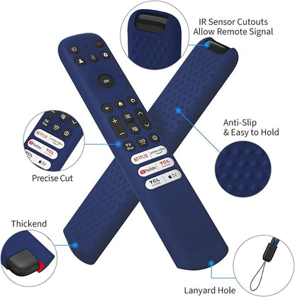 Silicone Remote Cover for TCL RC813 FMB1, Case Sleeve for TCL Remote RC813 FMB1 Protective Sleeve (Dark Blue)