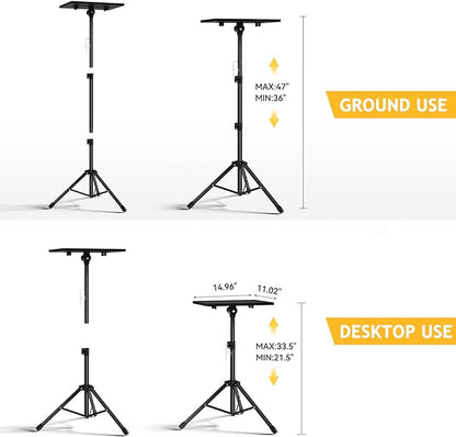 Facilife Projector Stand Tripod - Laptop Tripod Projector Stand Adjustable Height 22 to 47 Inch, Projector Tripod Stand, Tripod for Porjector, Projector Stand for Outdoor Movies