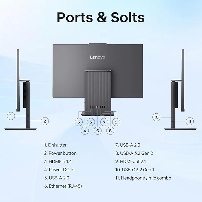 Lenovo IdeaCentre Business Computer All-in-One PC, 27" FHD 100Hz Display, Intel Core i7-13620H, 16GB DDR5, 512GB SSD, Wi-Fi 6, Windows 11 Pro with AI & Microsoft Copilot, Wireless KB & M, Grey