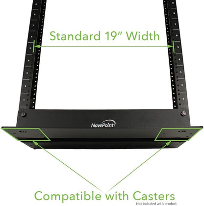 NavePoint 13U 2 Post Open Frame Server Rack for 19 Inch Equipment, AV, Networking, Data & IT Devices, 2-Post Rack 13U 661lbs Weight Capacity, Black