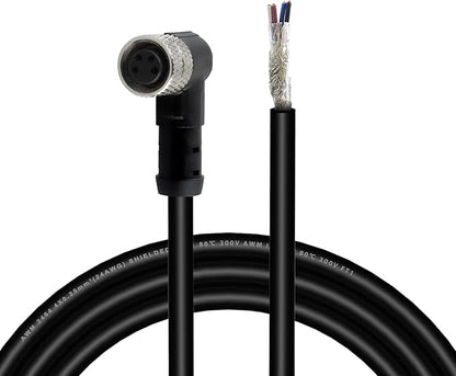 Lonlonty M8 Connector Aviation Sensor Cable - Female 4 Pin Right Angle 6.5Ft/2M Aviation Socket Shielded Electrical Cable for Industrial Automation Control,Fieldbus Module,Device Network