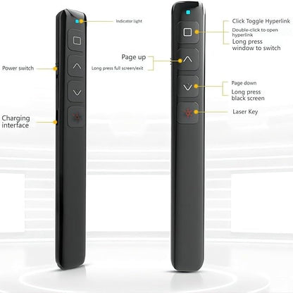 [M Monoie] Wireless Presenter, 2.4GHz Control Presentation PPT PowerPoint Clicker for Keynote, Laptop, Google Slides - Supports Hyperlinks & Tactile Buttons
