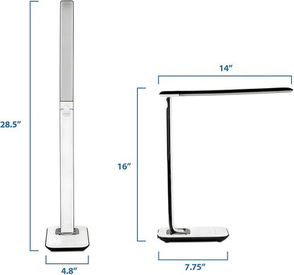 Turcom LED Desk Lamp With USB Charging Port Dimmable Touch Controls w/Color Adjustment, Eye Care Task Lamp, 5W, 1000 Lux,Multicolor