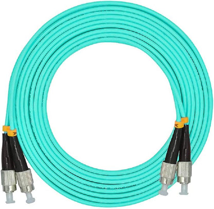 Jeirdus 1Meter 3ft Duplex 50/125 10G OM3 Multi-Mode Fiber Optic Cable Jumper - FC to FC Optical Patch Cord