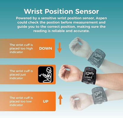 Meraw Blood Pressure Monitor Adult Cuff, Blood Pressure Cuff Monitor Wrist, Blood Pressure Machine Home Use 5.3-8.5" Irregular Heartbeat Monitoring APP Automatic Bluetooth High Accuracy Aspen Black
