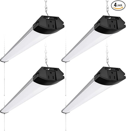Barrina BS84 LED Shop Lights for Workshop 4FT, 84W, 10000LM, 6500K Linkable Light Fixture for Garage, Basement, Hanging or Flush Mount, 4 Packs