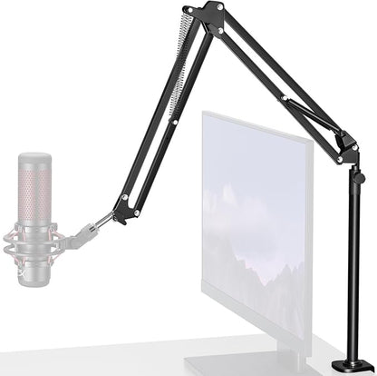 InnoGear Desk Mic Stand, 360° Rotatable Overhead Mic Boom Arm Microphone Stands High Riser for Blue Yeti Snowball HyperX QuadCast SoloCast Fifine Shure SM7B and Other Mics