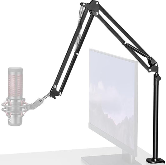 InnoGear Desk Mic Stand, 360° Rotatable Overhead Mic Boom Arm Microphone Stands High Riser for Blue Yeti Snowball HyperX QuadCast SoloCast Fifine Shure SM7B and Other Mics
