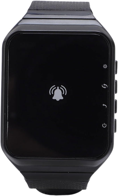 Yunseity Wireless Calling System, 1 Watch Receiver 1 Key Transmitter, Including Flashing, Vibration, and Buzzer, IPX4 Water Proof, for Home, Restaurant, Factory