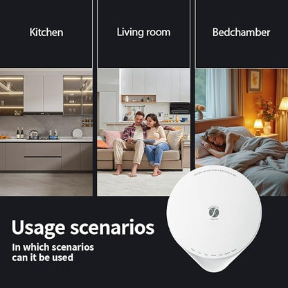 4-in-1 Carbon Monoxide Detector, Wireless Battery CO and Gas Alarm with Temperature and Humidity Monitors, No Plug Needed Portablhe CO Methane Gas Detector for Home, Kitchen and Bedroom