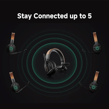 Accsoon Como SE Wireless Headset Intercom System 3-Person Full Duplex 1312ft Team Communication Group Talk, 30+Hour Battery Life