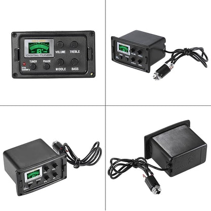 Acoustic Guitar Tuner, 3-Band EQ Equalizer LCD Display Volume Control Bass Middle Treble Knob for Acoustic Guitar