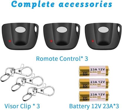 3-Pack 300MHz 10 dip Switch for Multicode Garage Gate Door Opener Remote Control, Replacement for 3089,3070,3060,308911,MCS308911,MCS306010,MCS3070 Gate Clicker with Keychain.