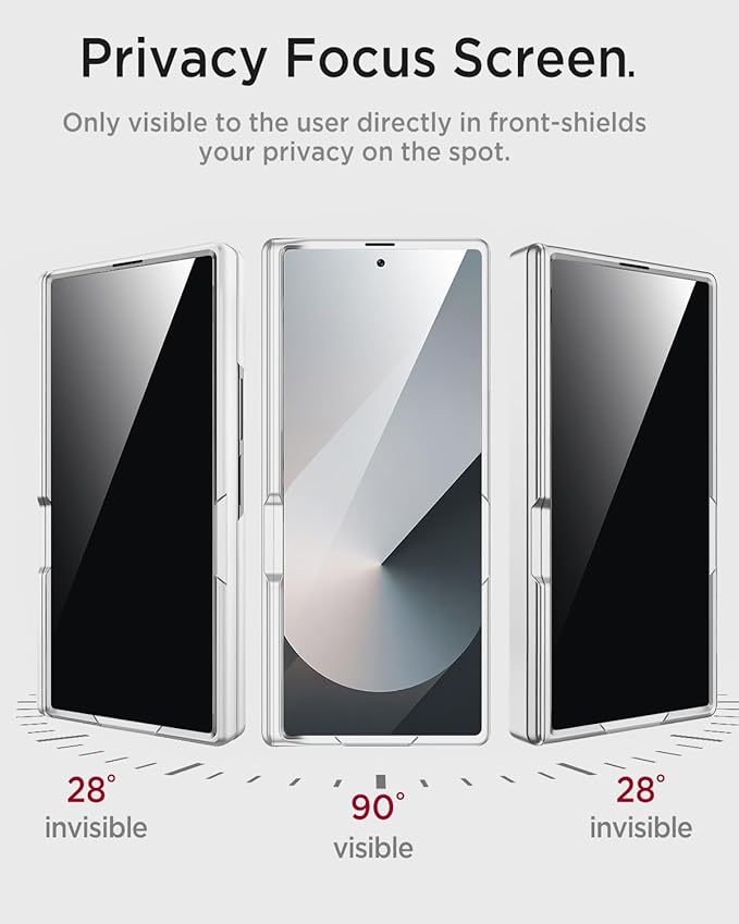 Miimall for Z Fold 7 Case with Privacy Screen Protector, [Military Grade Drop Protection] Built-in Adjustable Kickstand & Magnetic Hinge Protection Shockproof Phone Case for Galaxy Z Fold 7 5G Silver