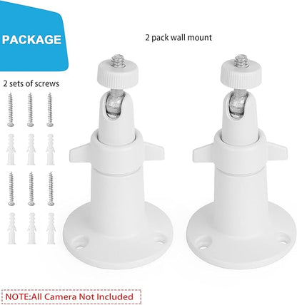 UYODM 2 Pack Wall Mount Holder Compatible with SimpliSafe Outdoor Security Camera, 360°Rotation Security Bracket with 1/4 Screw Thread , Camera Not Included (White)