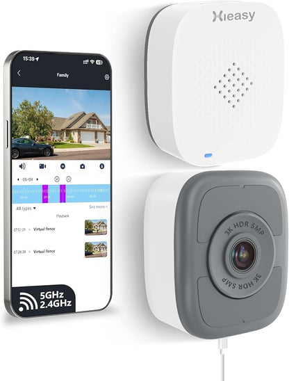 abetap 5MP 3K Window Camera with Enhanced Color Night Vision, Built-in Strong Magnetic Mount for Flexible Placement, No Subscription Needed, 24/7 Continuous Recording,Dual-Band 2.4G & 5Ghz WiFi