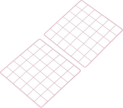 PATIKIL 12"x12" Wire Grid Panel, 2 Pack Board Photo Pictures Memo Display Grid Panels Hanging Organizer Wall Decorative Panel for Home Office Wedding, Pink