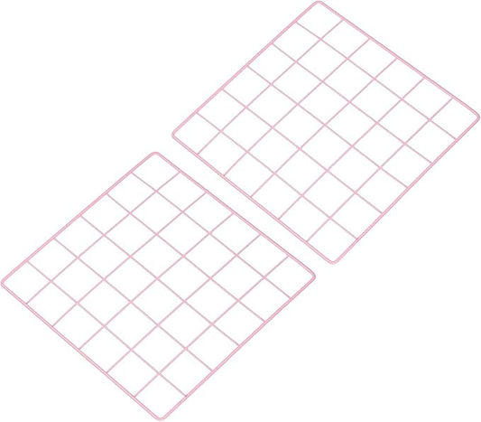 PATIKIL 12"x12" Wire Grid Panel, 2 Pack Board Photo Pictures Memo Display Grid Panels Hanging Organizer Wall Decorative Panel for Home Office Wedding, Pink