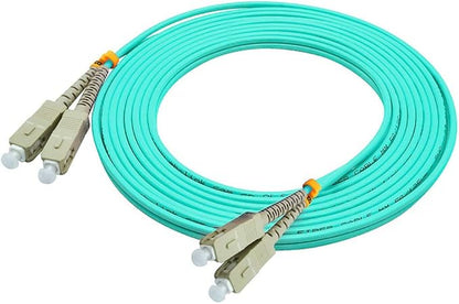 Jeirdus 5Meters 16ft SC to SC Duplex 50/125 10G OM3 Multi-Mode Fiber Optic Cable Jumper Optical Patch Cord SC-SC