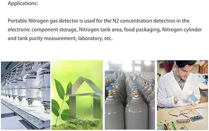 ATO Portable Nitrogen Gas Leak Detector 0 to 100% Vol, N2 Gas Monitor with Sound and Light Alarm