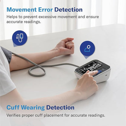 Alcedo Blood Pressure Monitor for Home Use, Automatic Digital BP Machine with Large Cuff for Upper Arm (Black Backlit Screen)