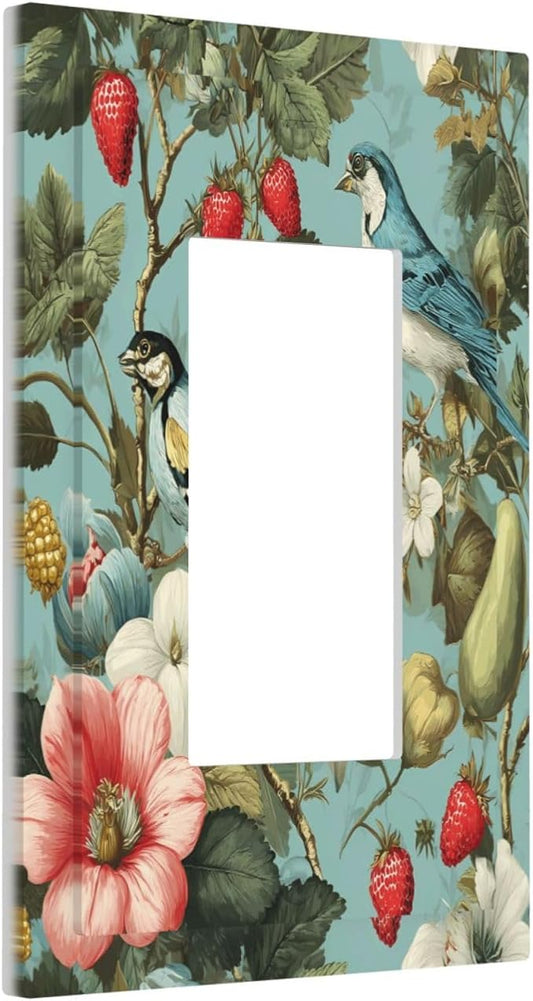 Bvtewkhz William Morris Flower 1 Gang Single Rocker Wall Plate Cover Decorative Light Switch Covers Electrical Faceplate Switch Plates for Bathroom Kitchen Home