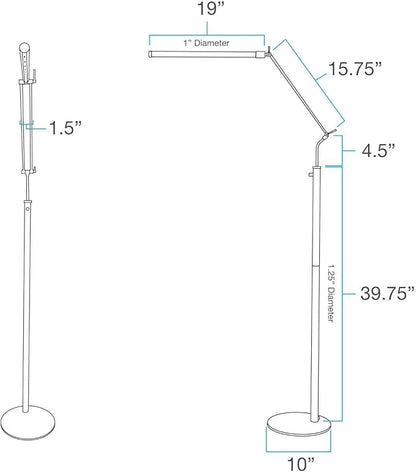 Cocoweb High Powered, dimmable, LED Floor Lamp - Fled-GPS (Satin Nickel)