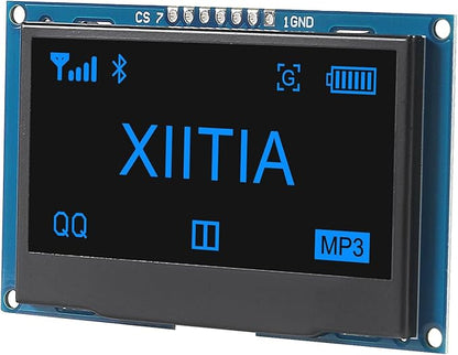 XIITIA 2pcs 2.42 inch 128x64 OLED LCD Display Module SSD1309 7 Pin SPI/IIC I2C Serial Interface for Arduino UNO R3 (Blue Light)