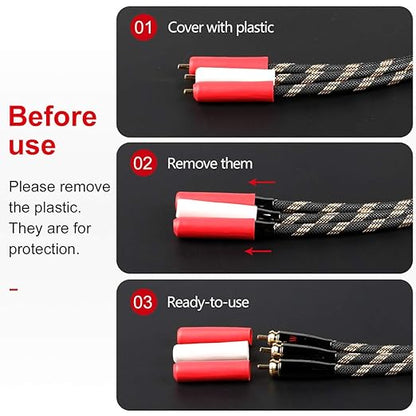 SKW RCA Y Splitter Cable 1 Male to 2 Male Subwoofer Cord, BG Series Ultra-high Purity Copper RCA Y Cable with OD 7.0mm, Multiple Shield Stereo Audio Cable for Subwoofer, Home Theater 9.8ft (3M)